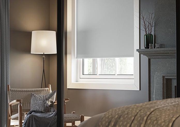 Florenza (Blackout), Alloy Grey - Motorised Roller Blind - Image 5